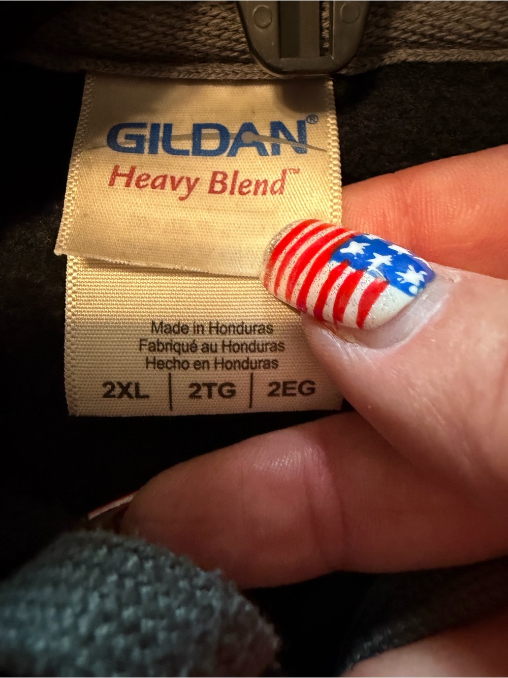 Gildan Black Hoodie with Red & White Logo - Picture 6 of 7